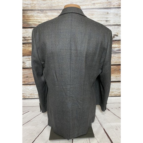 Lauren Ralph Lauren Mens Gray Size 42 RTwo-Button Blazer Jacket 100% Wool - Picture 3 of 9